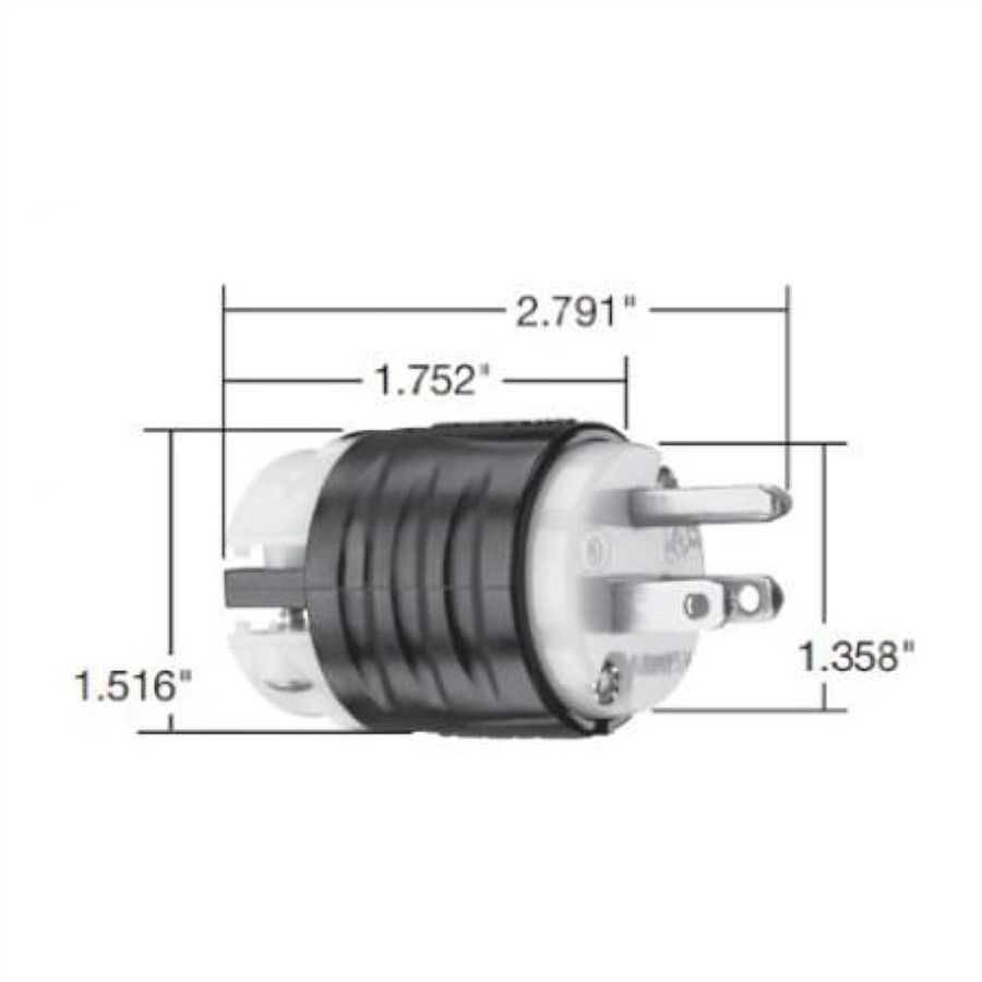 BACHMANN USA - connecteur, 2 pôles, 3 fils, 15A/125V, noir
