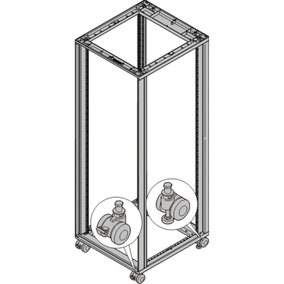 Roulette SCHROFF Novastar, 400 kg, avec pieds réglables