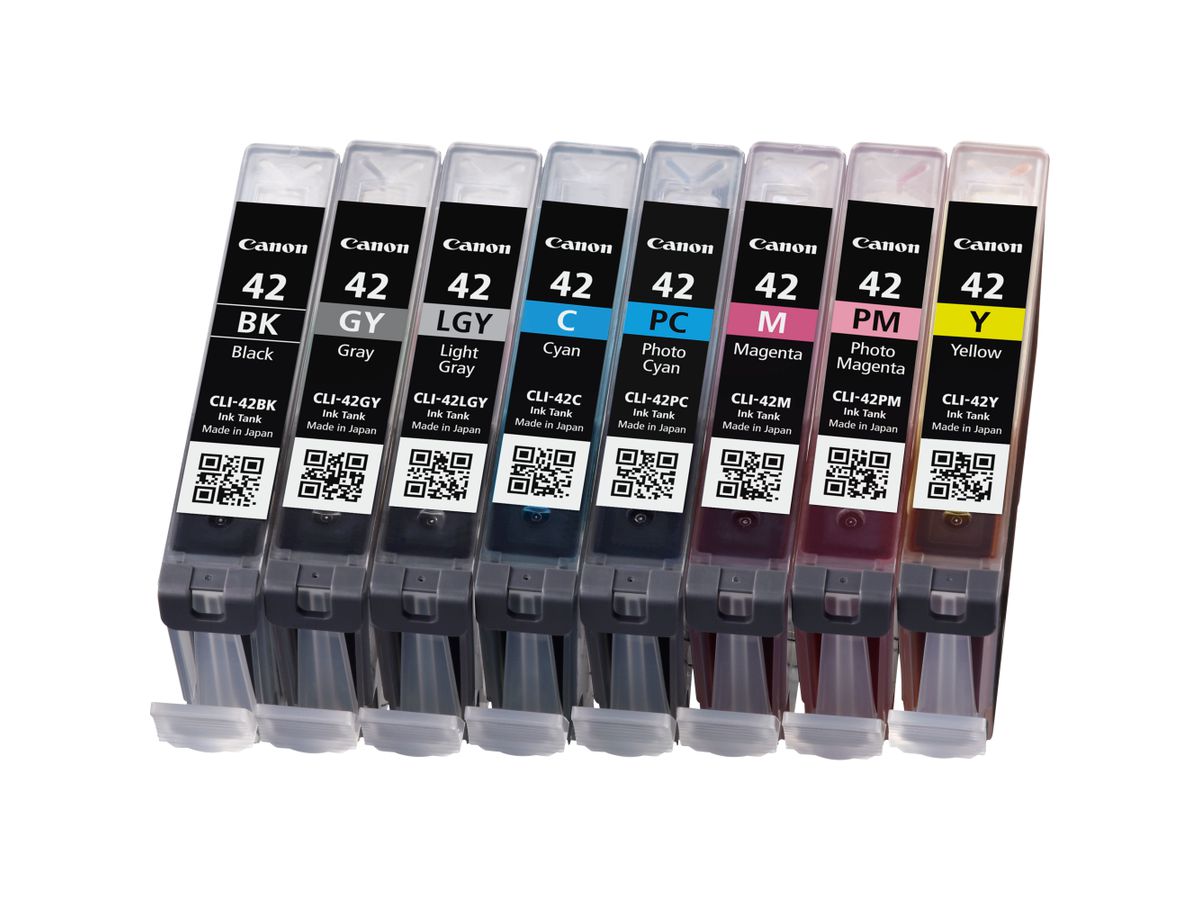 Canon Multipack de 8 cartouche d'encre CLI-42 BK/GY/LGY/C/M/Y/PC/PM