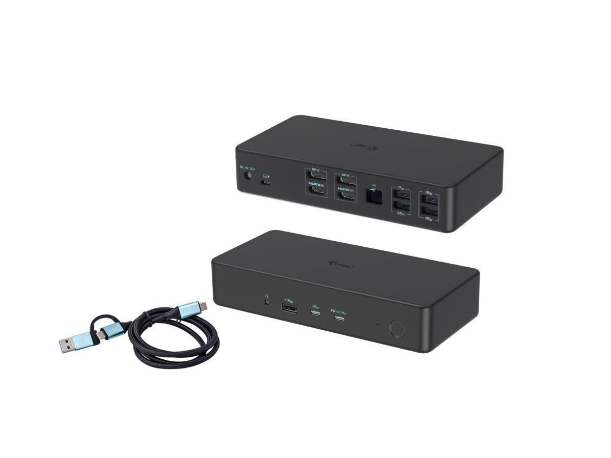 i-tec USB 3.0 / USB-C / Thunderbolt 3 Professional Dual 4K Display Docking Station Generation 2 + Power Delivery 100W