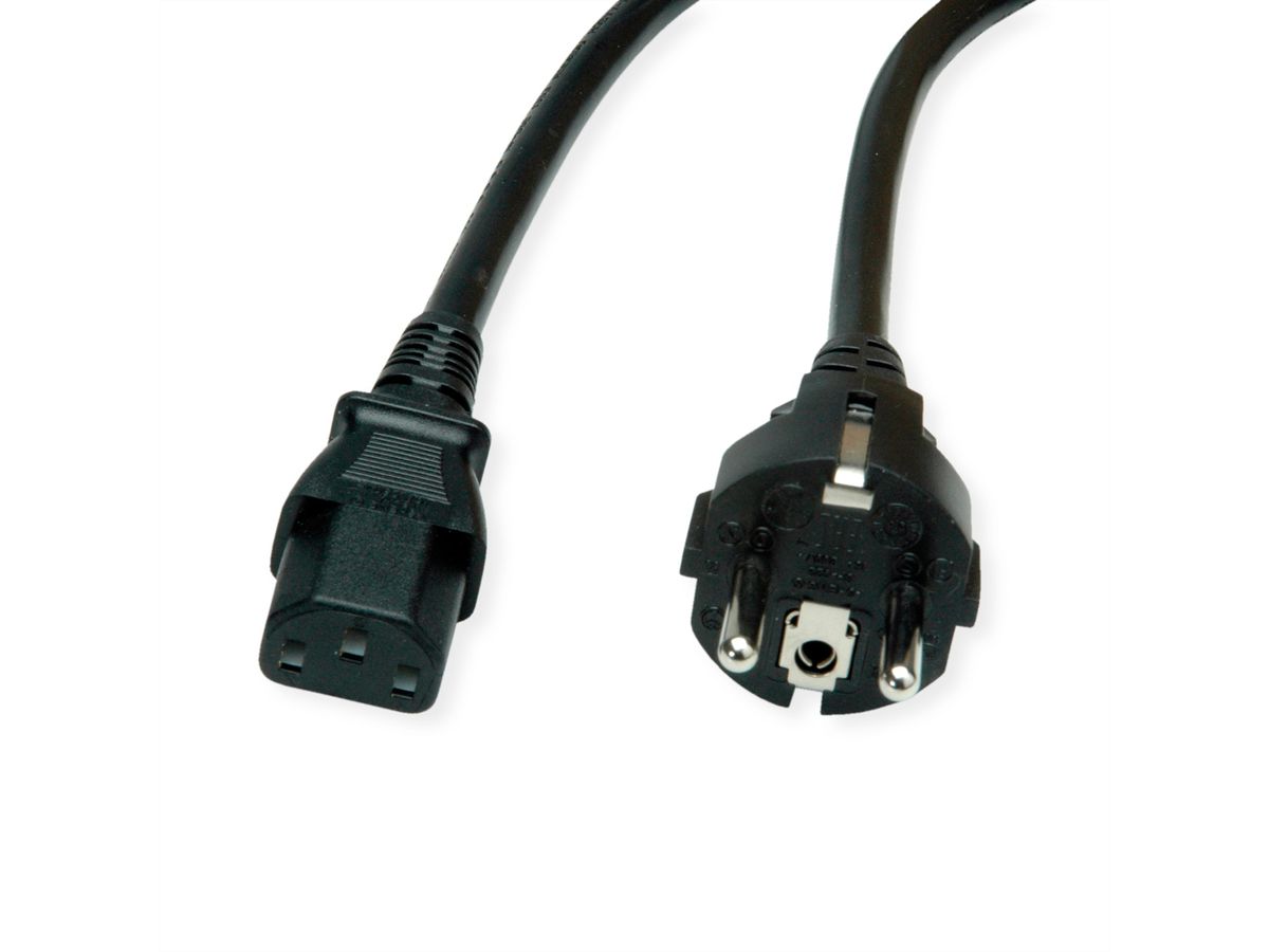VALUE Câble d'alimentation, noir, 0,6 m