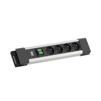 BACHMANN CONNECTUS 4xUTE , 1xinterrupteur 2,0m CEE7/7 gris