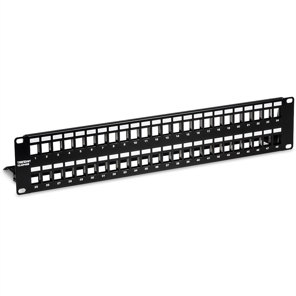 TRENDnet TC-KP48S Tableau de connexion blindé HD 2U Keystone vierge à 48 ports