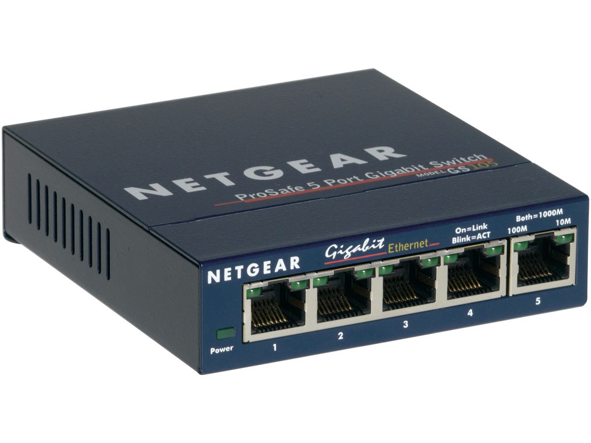 NETGEAR GS105 Non-géré Gigabit Ethernet (10/100/1000) Bleu