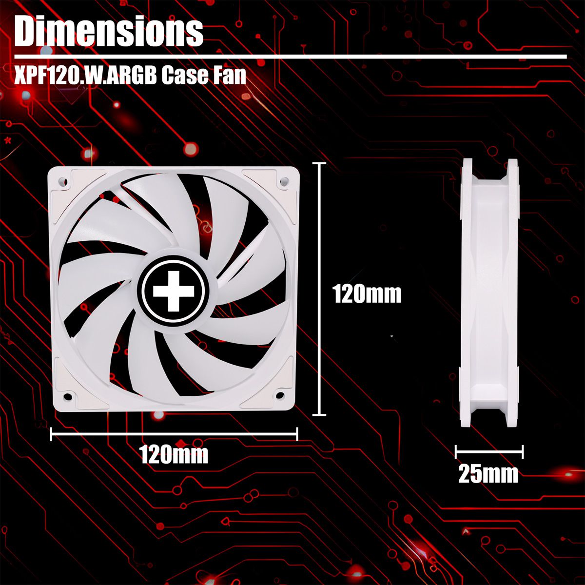 Xilence XPF120.W.ARGB 120mm PWM Ventilateur de boîtier, ARGB LED