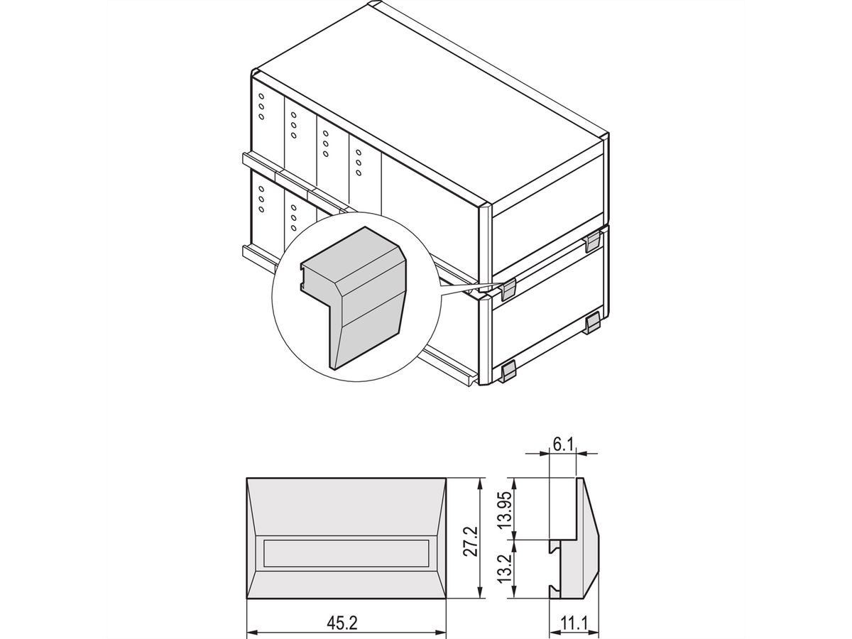Kit d'aide à l'empilage SCHROFF pour RatiopacPRO/-Air Case ou Interscale, RAL 7016