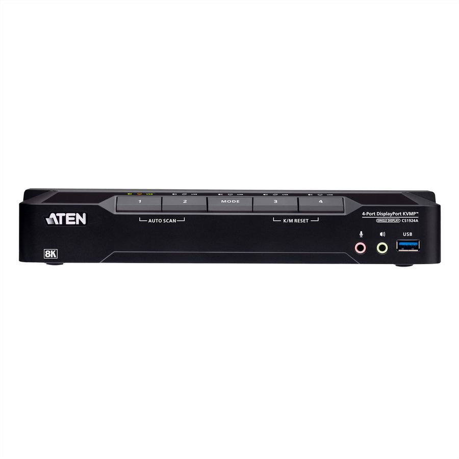 ATEN CS1924A Commutateur KVMP™ DisplayPort 8K USB 3.0 à 4 ports (câbles inclus)