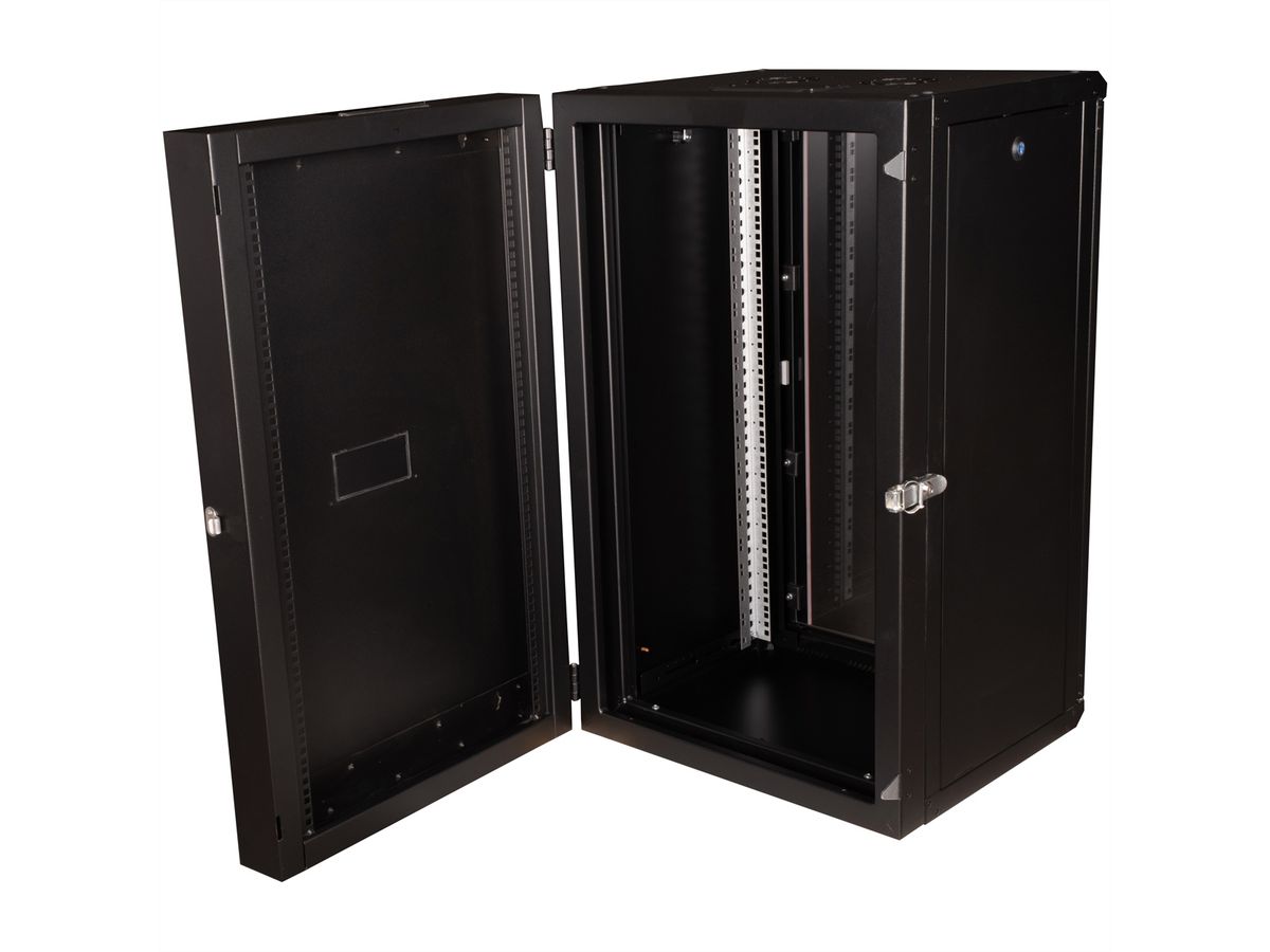 ROLINE 19" Boîtier mural Pro 20U, 600x600 LxP pivotant en 2 parties noir