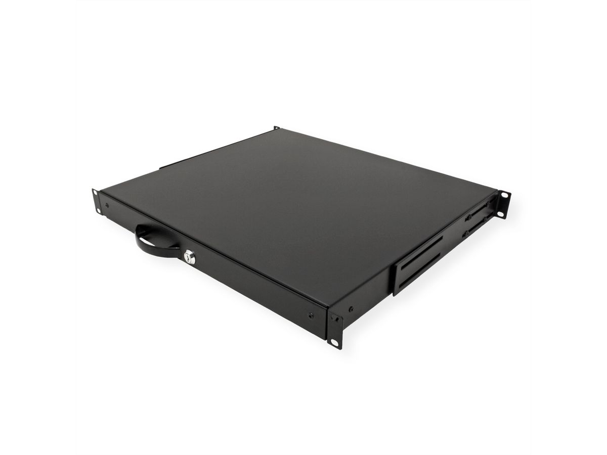 ROLINE 19" Tiroir pour clavier 1U, 400P verrouillable noir