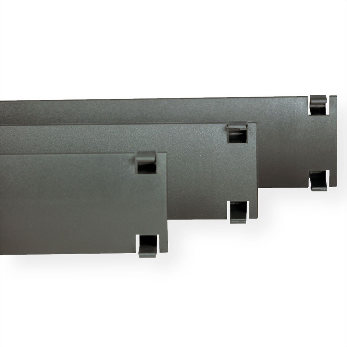 Caches plastiques 19" 1 UH, RAL 7016 gris anthracite, 10 pièces