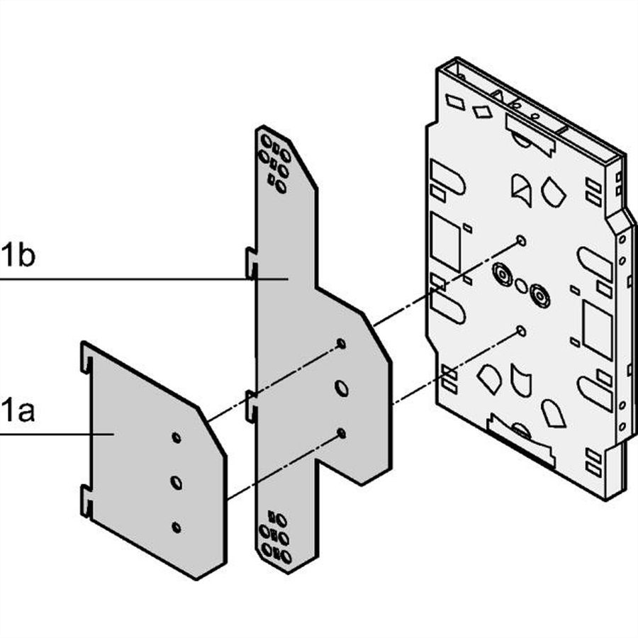 Plaque d'insertion SCHROFF pour cassettes d'épissure, avec goulotte pour serre-câbles