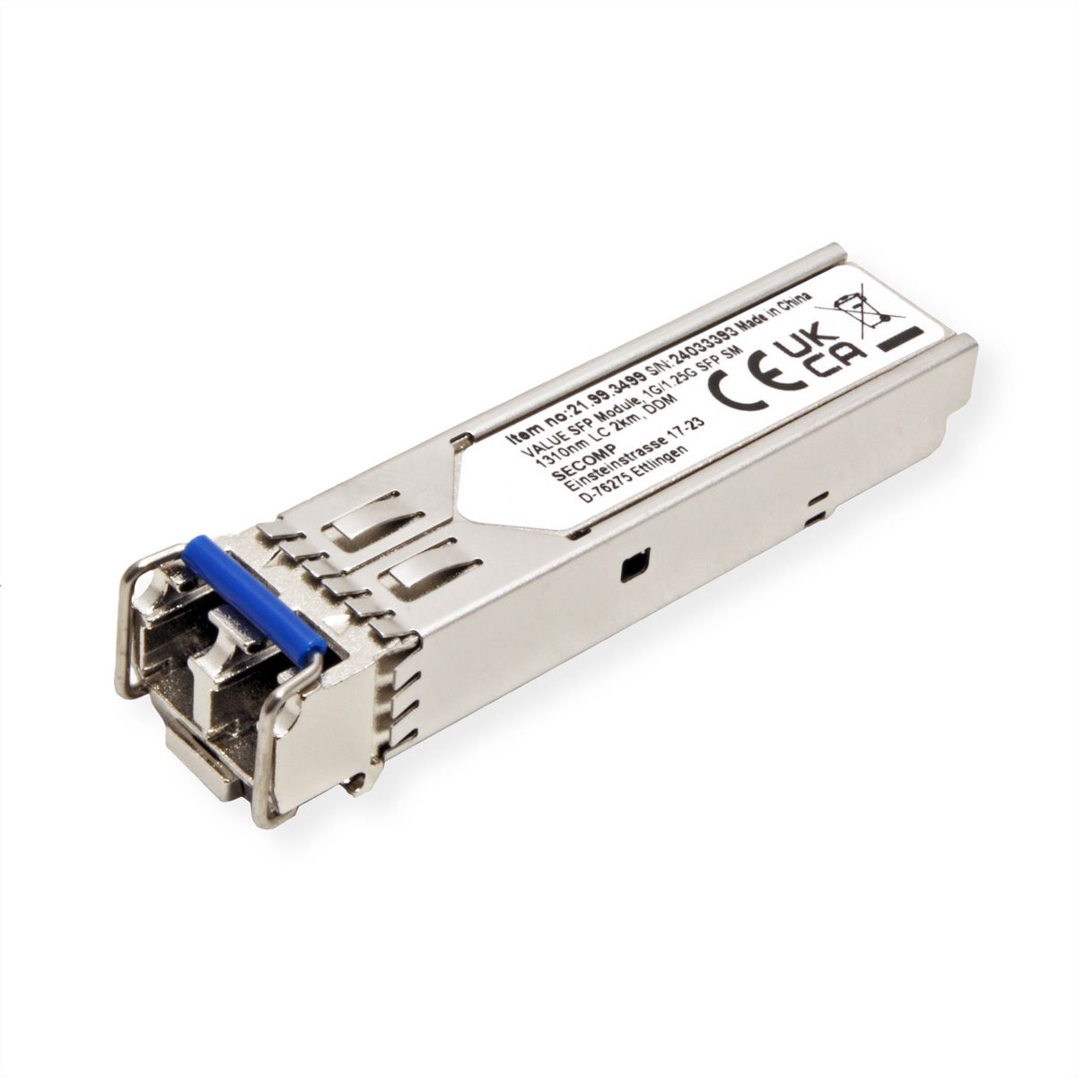 VALUE Module SFP (MiniGBIC) LX/LC, 1/1,25G, Single Mode 1310nm, max. 2km