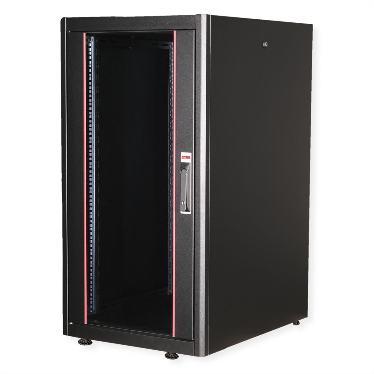 ROLINE 19" Baie réseau Basic 22U, 600x800 LxP Porte verre noir