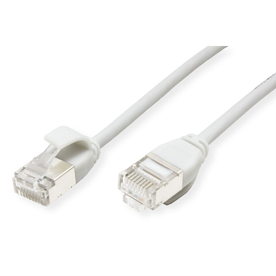 ROLINE Cordon DataCenter U/FTP Cat.6A (Classe EA), LSOH, slim, blanc, 1 m