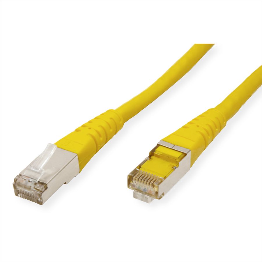 Cordon ROLINE Cat.6 (Classe E) S/FTP (PiMF), jaune, 0,5 m