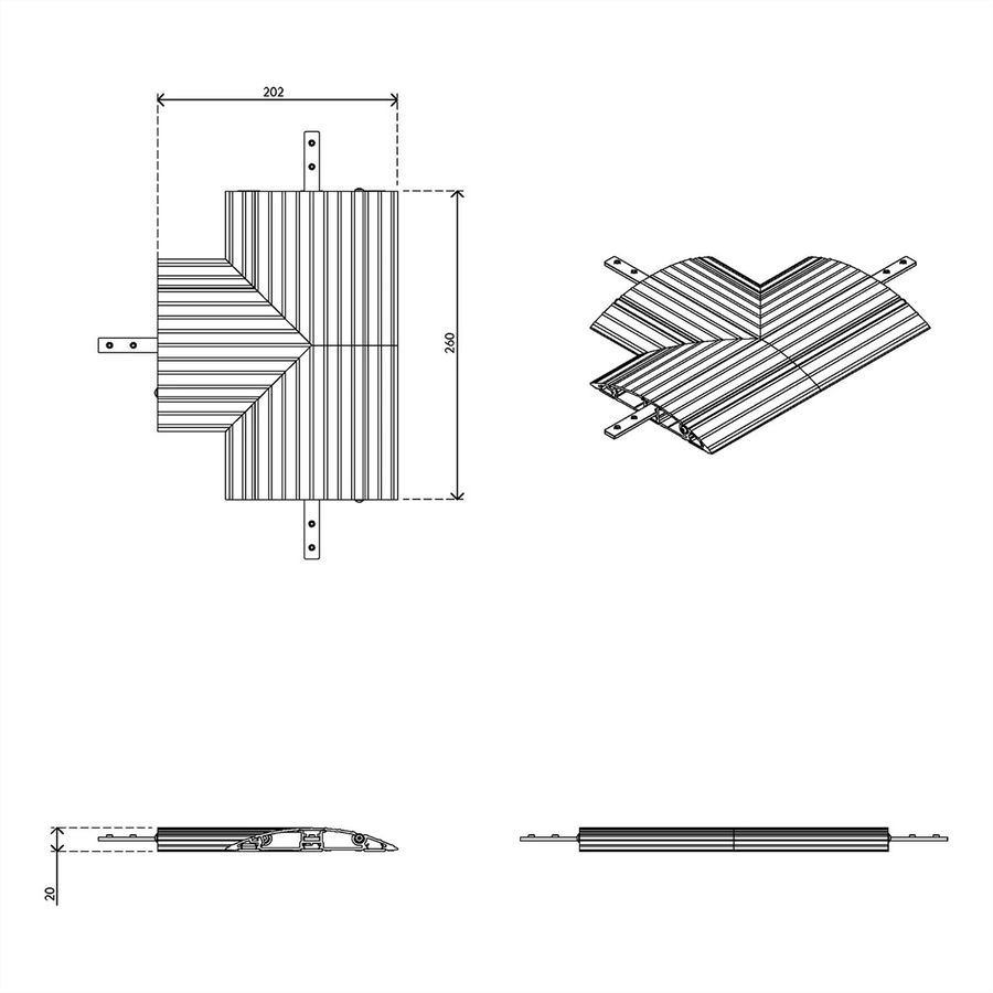 DATAFLEX Addit protège-câbles, raccord en T 462, argent