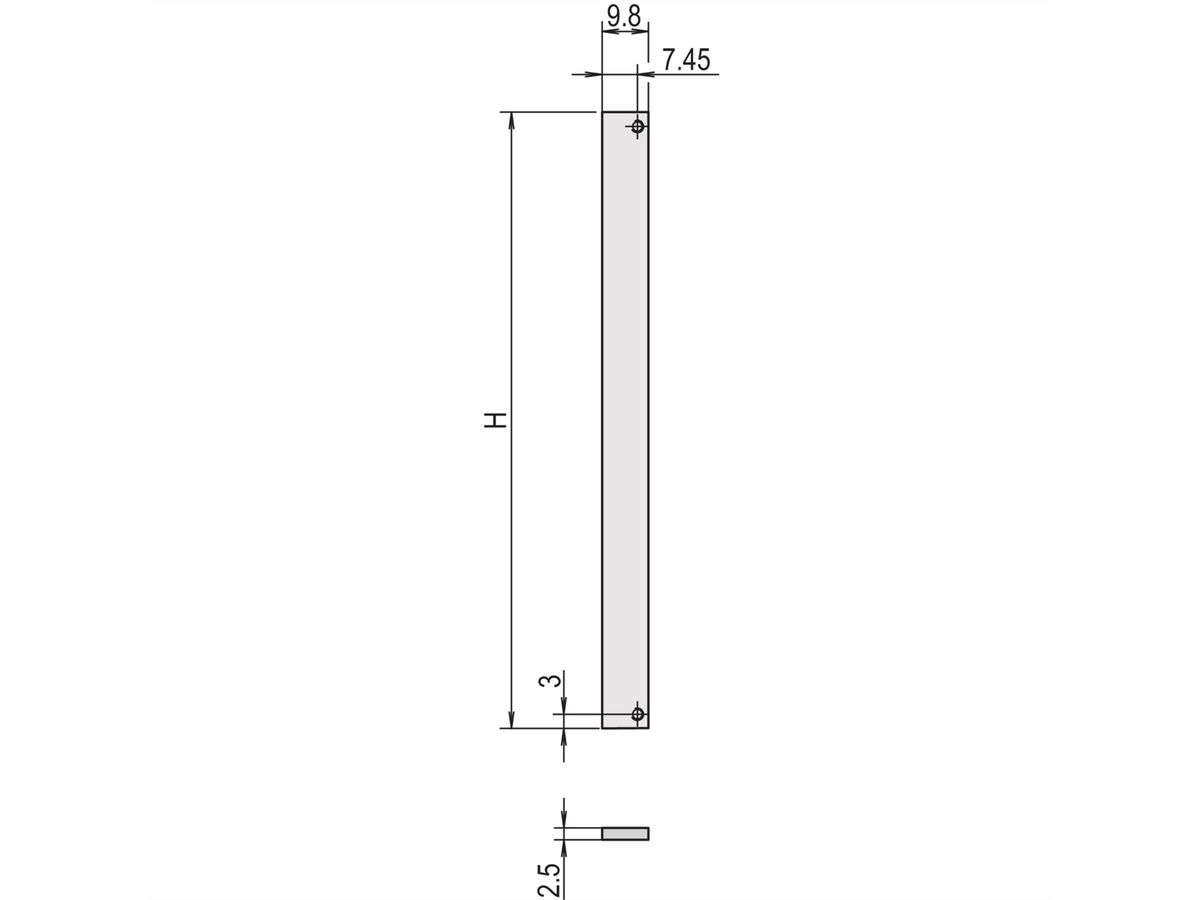 SCHROFF Face avant, non blindée, assemblage par vis 3 U, 2 HP, 2.5 mm, alu, anodisé