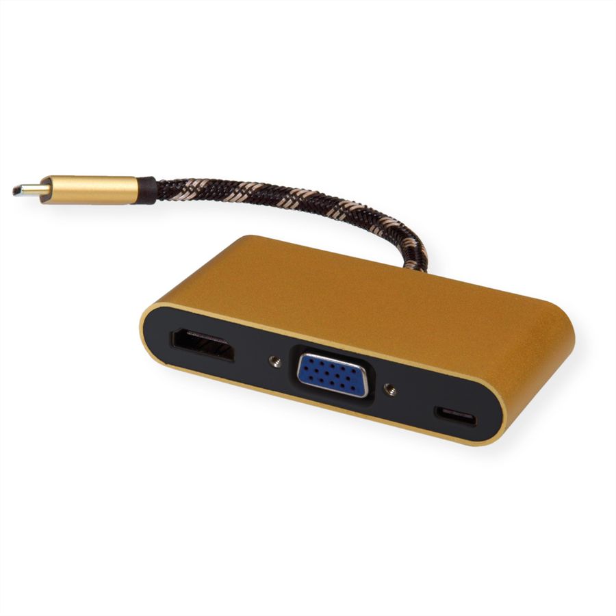 ROLINE GOLD Adaptateur Type C - VGA / HDMI / C (PD), M/F