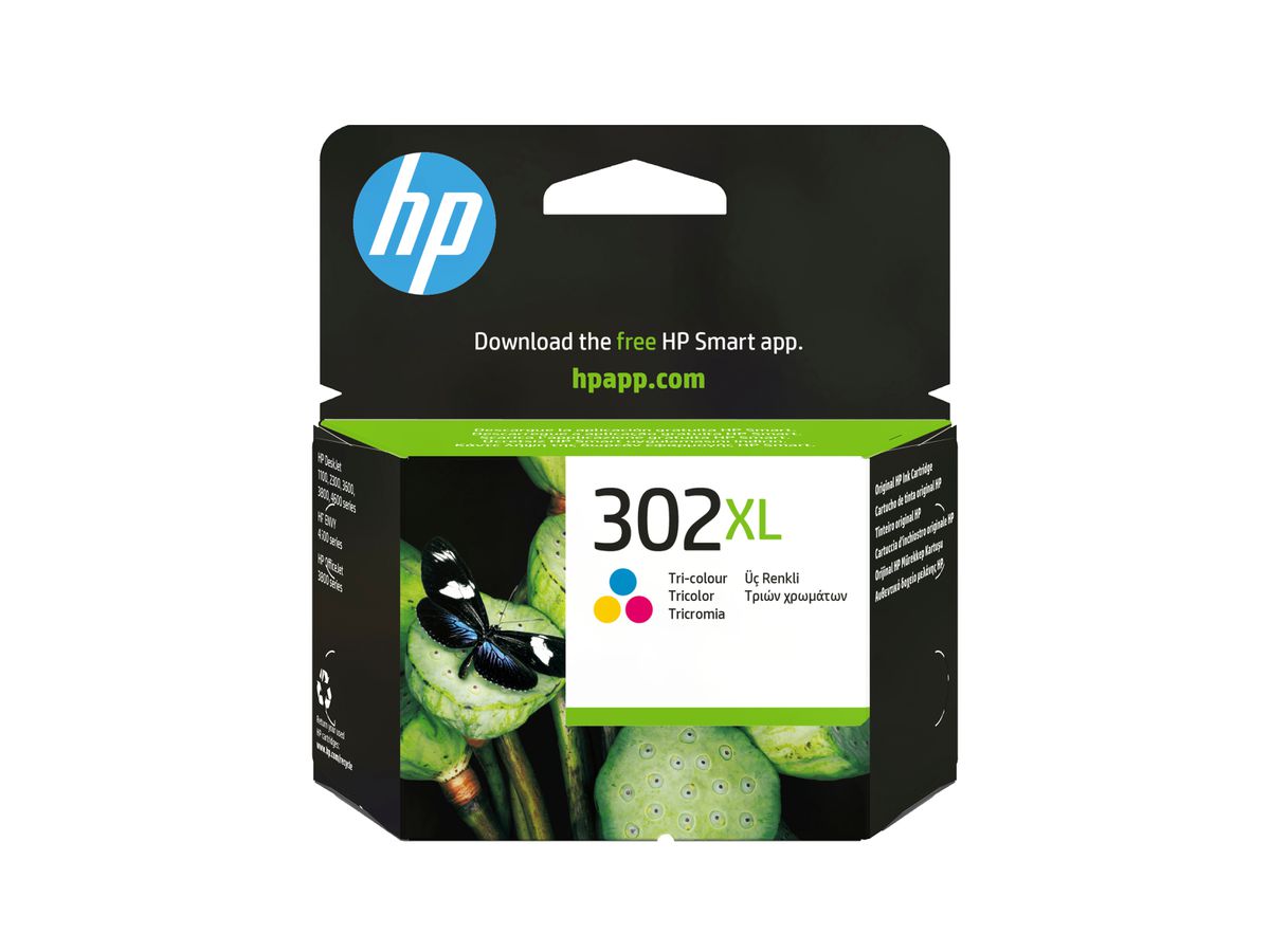 HP 302XL Cartouche d’encre trois couleurs grande capacité authentique