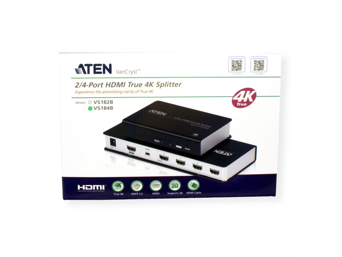 ATEN VS184B Repartiteur HDMI True 4K a 4 ports SECOMP France