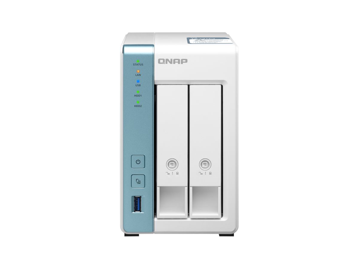 QNAP TS-233 serveur de stockage NAS Mini Tower Ethernet/LAN Blanc Cortex-A55