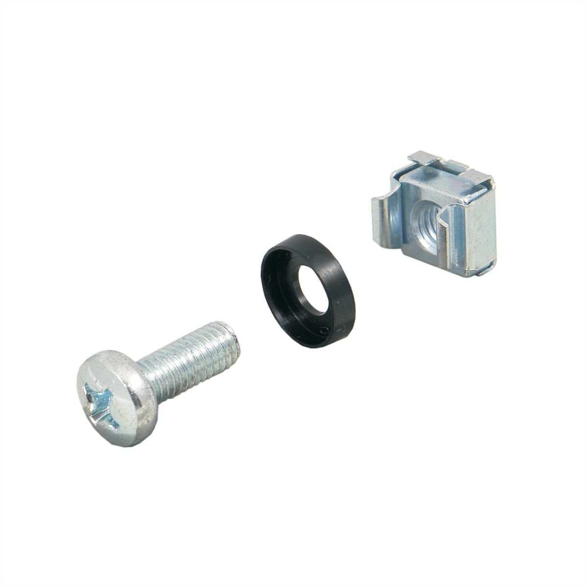 Kit d'assemblage SCHROFF 19", 4 x Vis M5x12, Ecrou de mise à la terre M5 pour glissières de sécurité