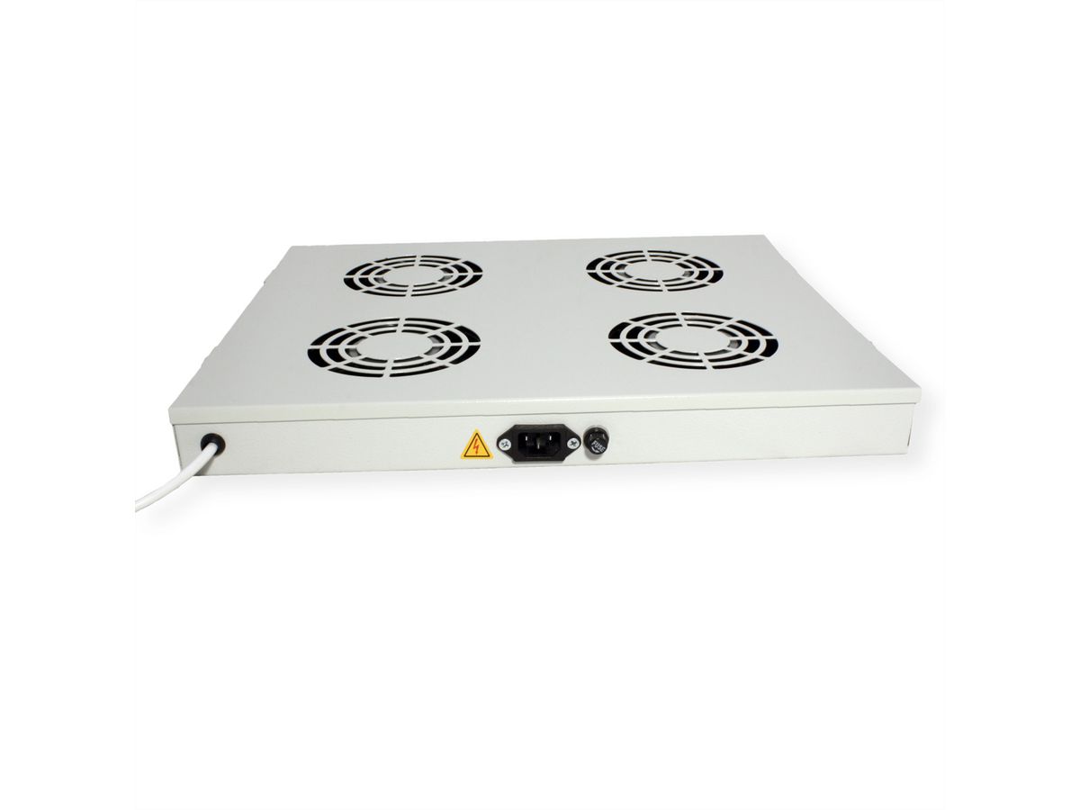 ROLINE 19" Unité de ventilation, 4 ventilateurs, Thermostat gris