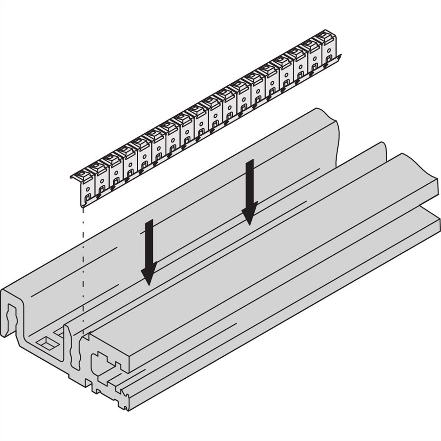 SCHROFF Rail horizontal type H-VT, lourd, avec joint CEM, 63 HP