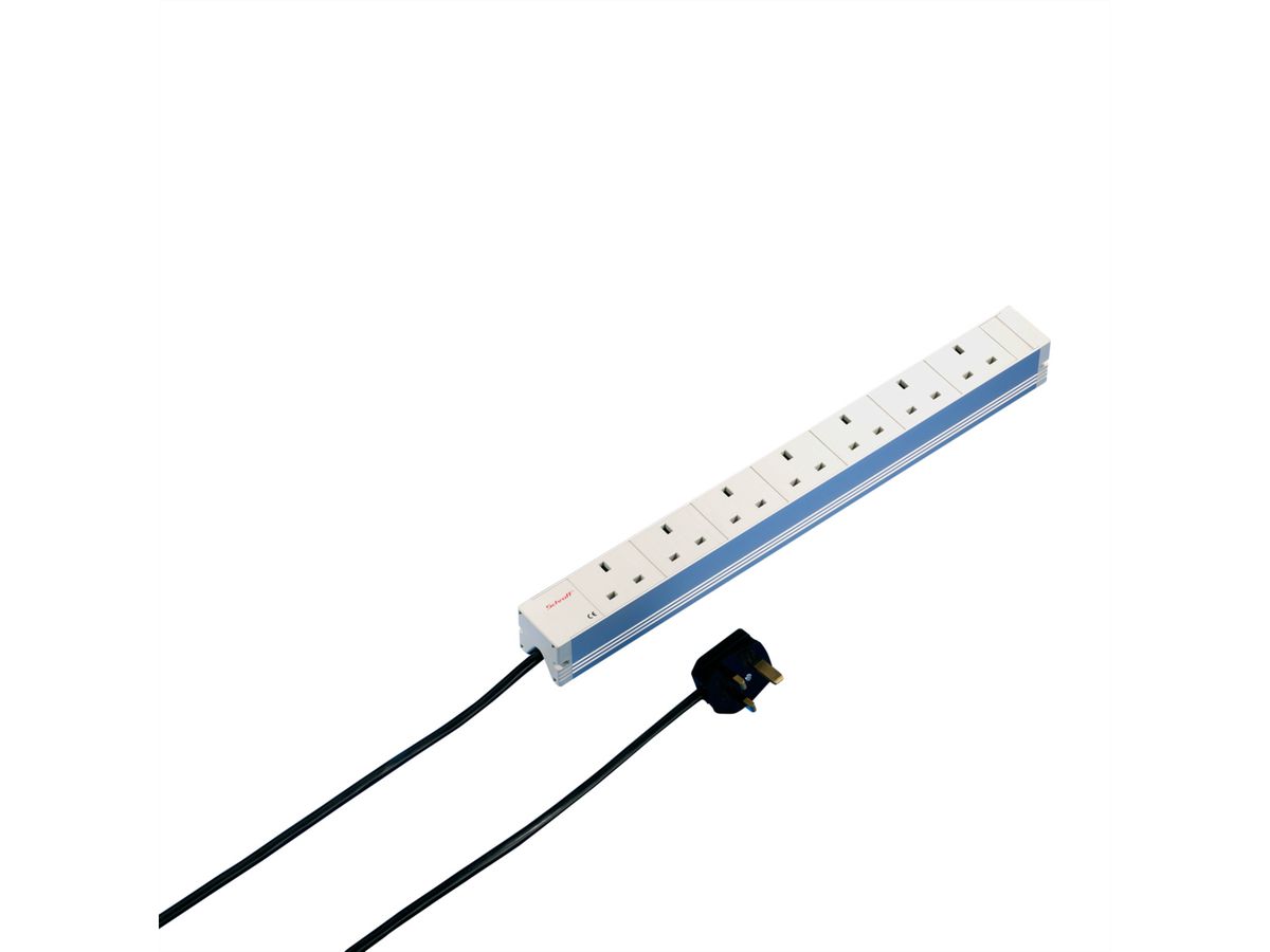 Bâti de prises SCHROFF, BS, 6 prises, 19", avec interrupteur