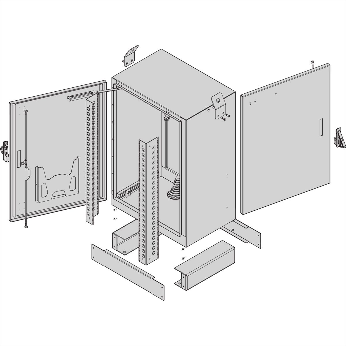 SCHROFF Outdoor Comline FTTX Cabinet avec double accès, 600H 800W 600D