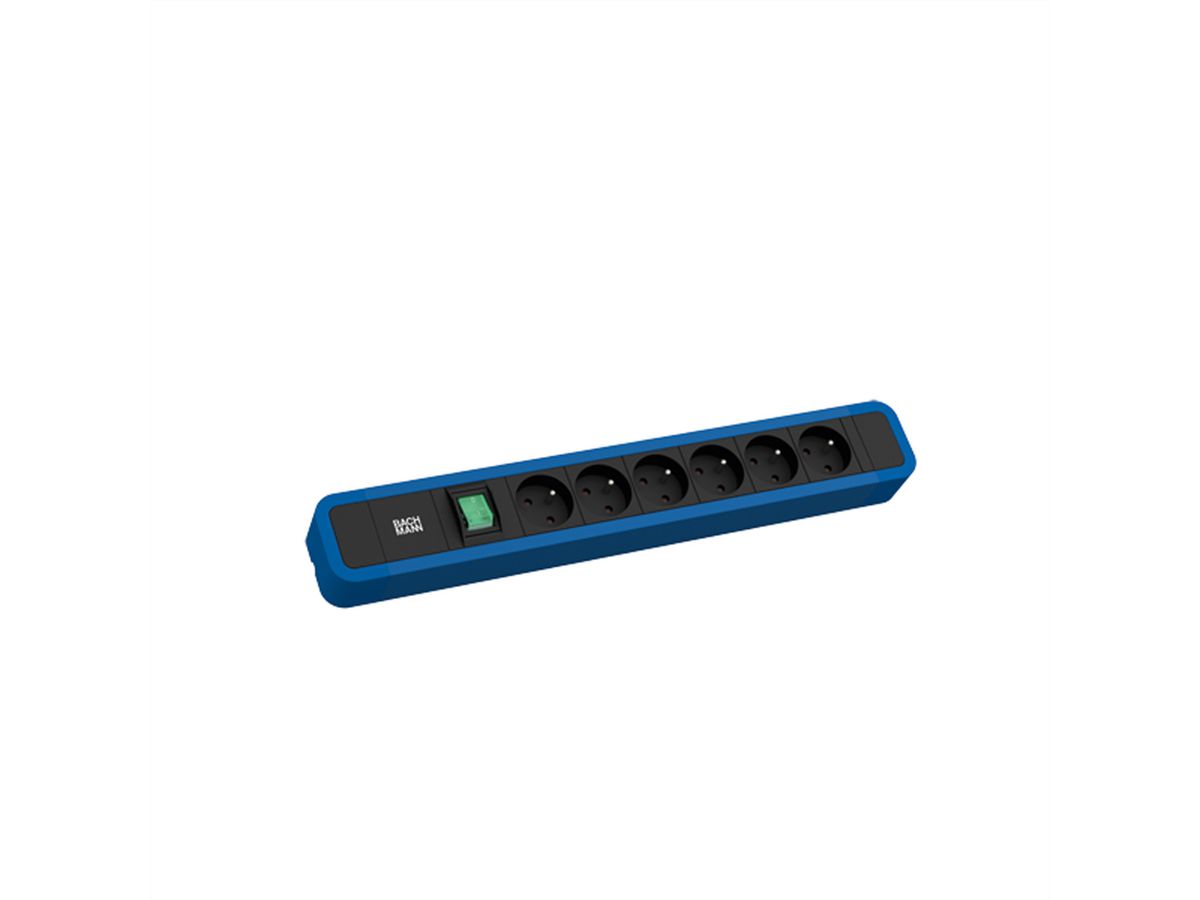 BACHMANN PRIMO 2 6xUTE 1xinterrupteur 2,0m CEE7/7 RAL5010