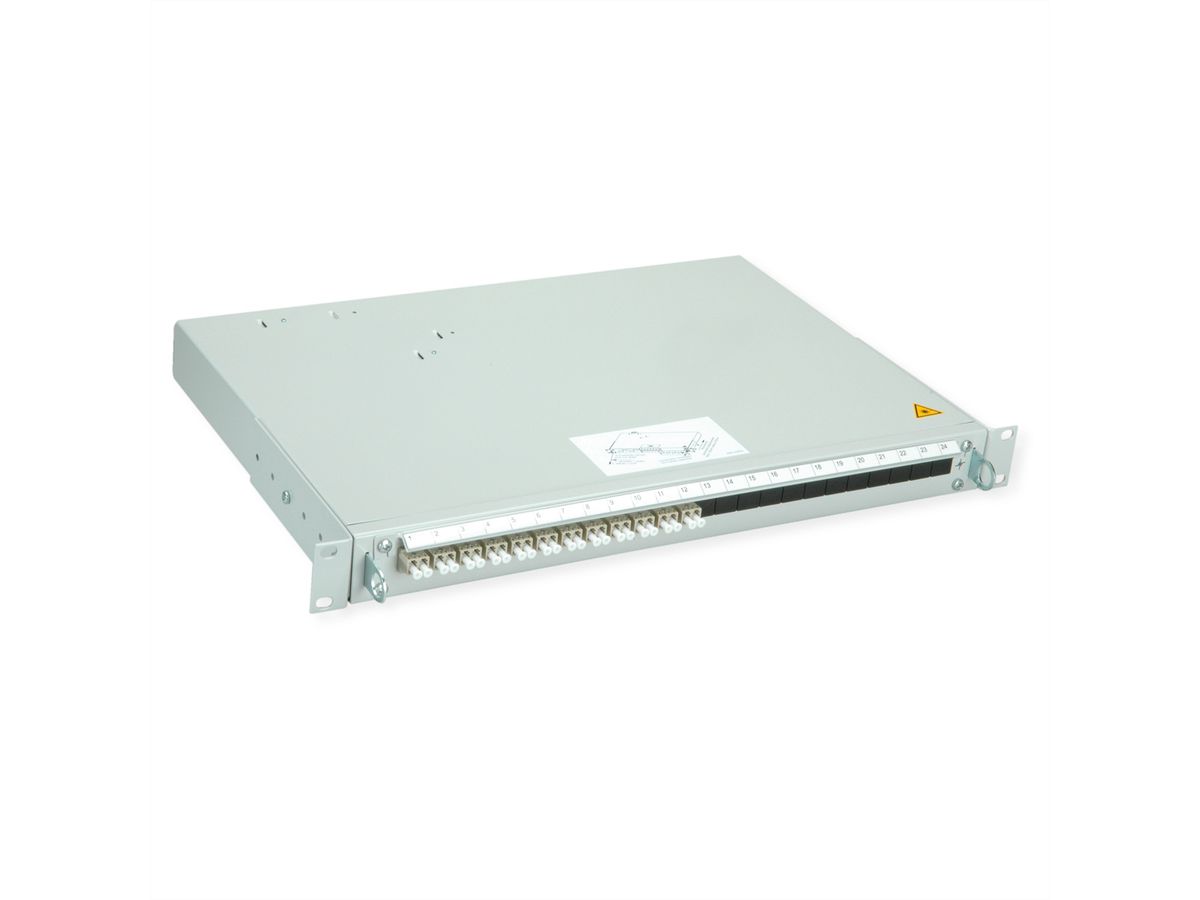 TELEGÄRTNER PROFI V Panneau FO avec coupleurs et pigtails, 12x LC Duplex, beige, OM2, Grade B