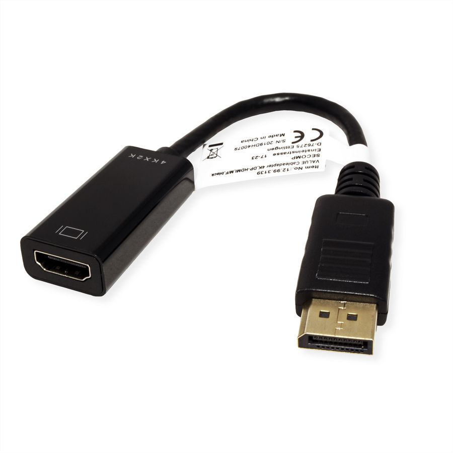VALUE Adaptateur DisplayPort - HDMI, v1.2, DP M-HDMI F