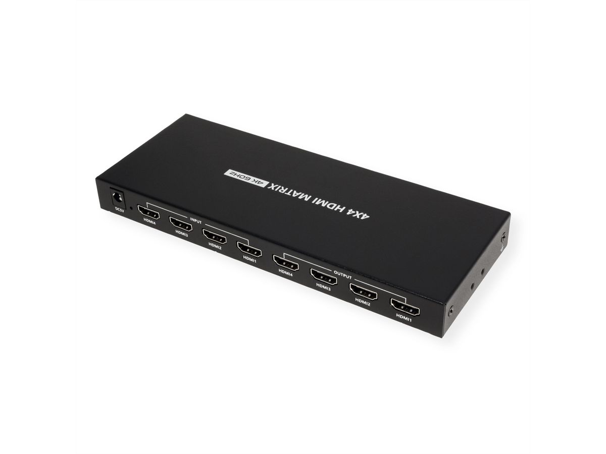 VALUE Switch Matriciel HDMI 4K, 4 x 4, avec télécommande