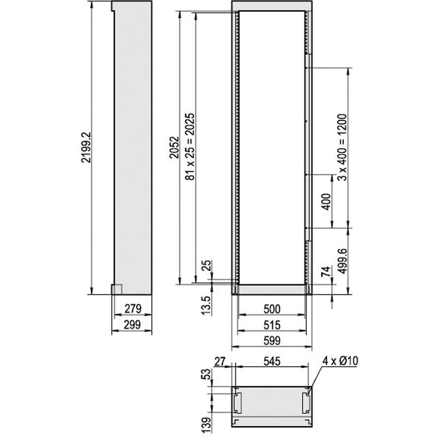 SCHROFF Etsirack Cadre d'armoire, 1 pièce