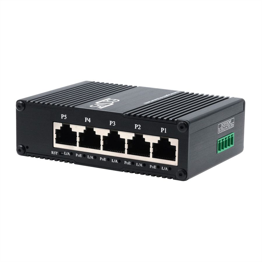 EXSYS EX-62030MPoE Mini Switch Gigabit SFP PoE+ industriel 5 ports, géré via le Web
