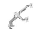 ROLINE Support double LCD pneumatique, 5 articulations, pivot, argent