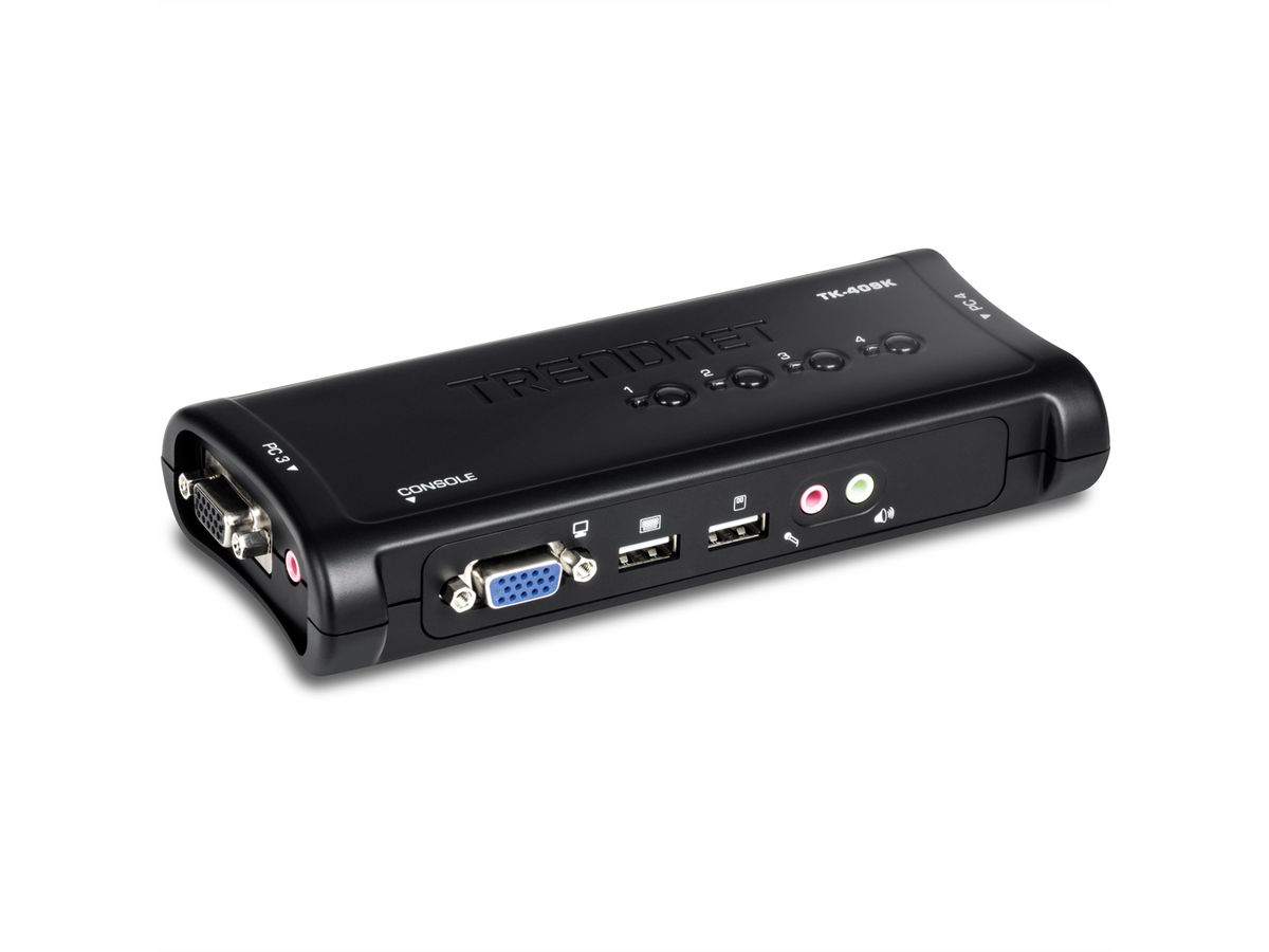 TRENDnet TK-409K Kit de switch KVM USB à 4 ports avec fonction audio