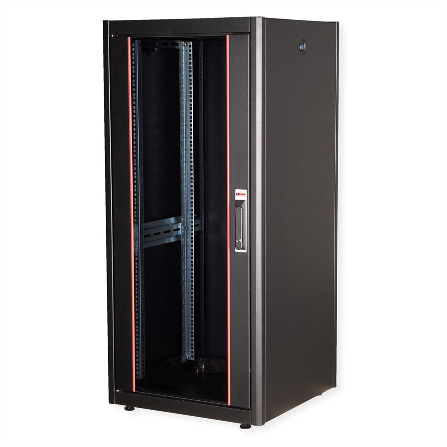 ROLINE 19" Baie réseau Basic 26U, 600x600 LxP Porte verre noir