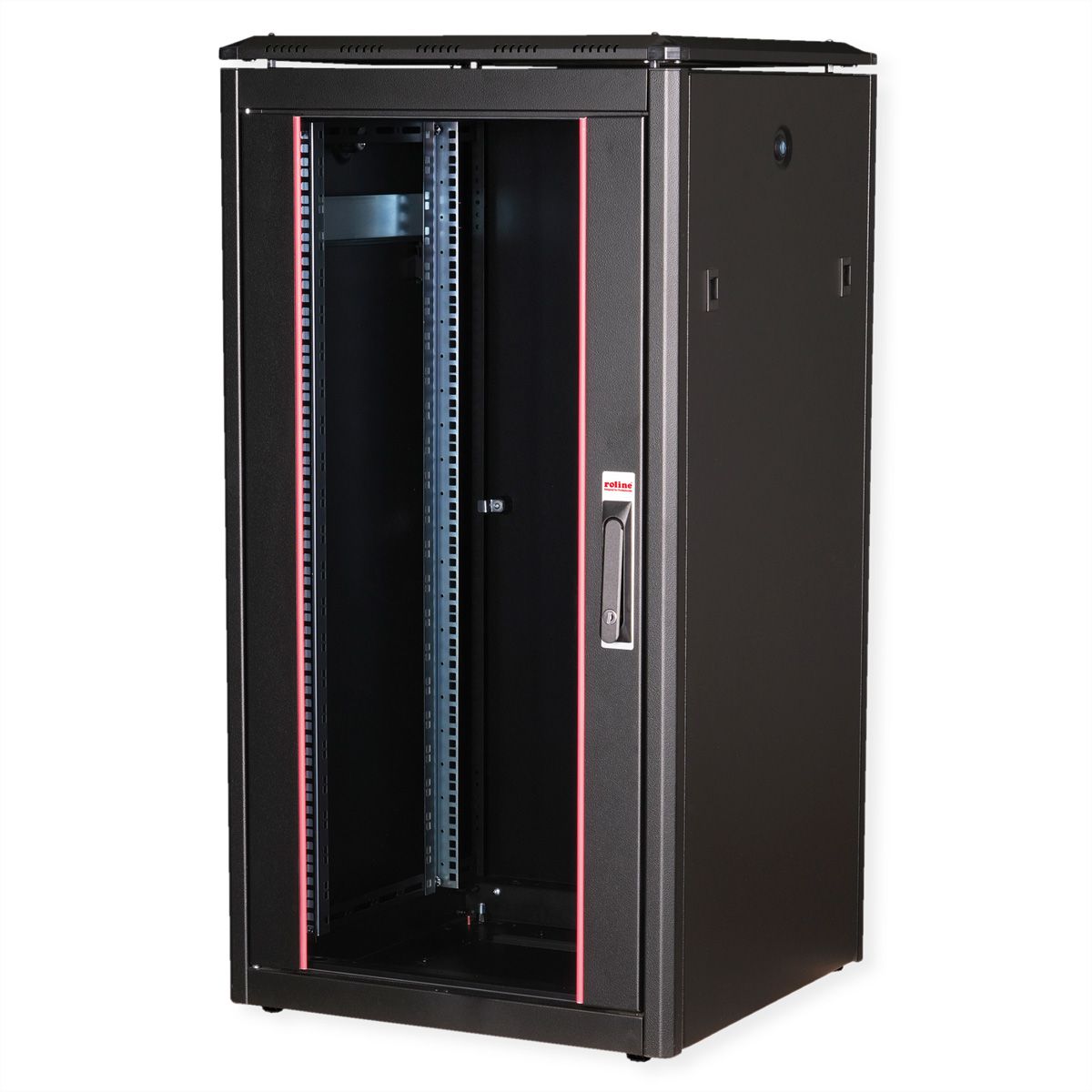 ROLINE 19" Baie réseau Pro 22U, 600x600 LxP Porte verre noir