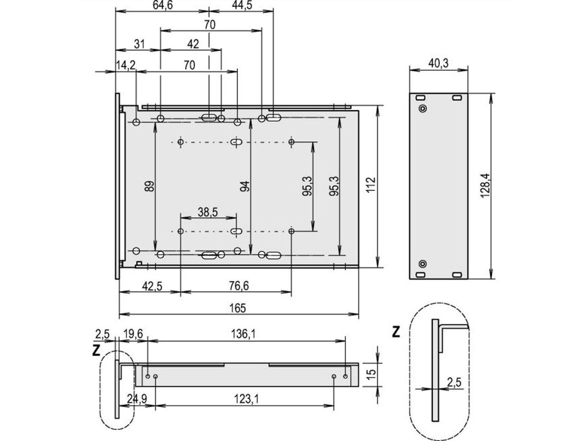 SCHROFF Unité d'entraînement HD 1 x 3,5", support de montage, 3 U, vertical, version vissée
