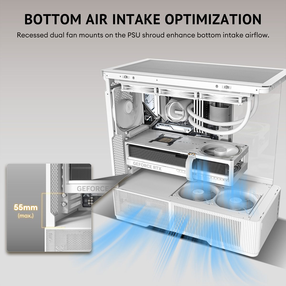 ANTEC Boîtier PC Constellation C6 Curve Air, format ATX Midi Tower, blanc