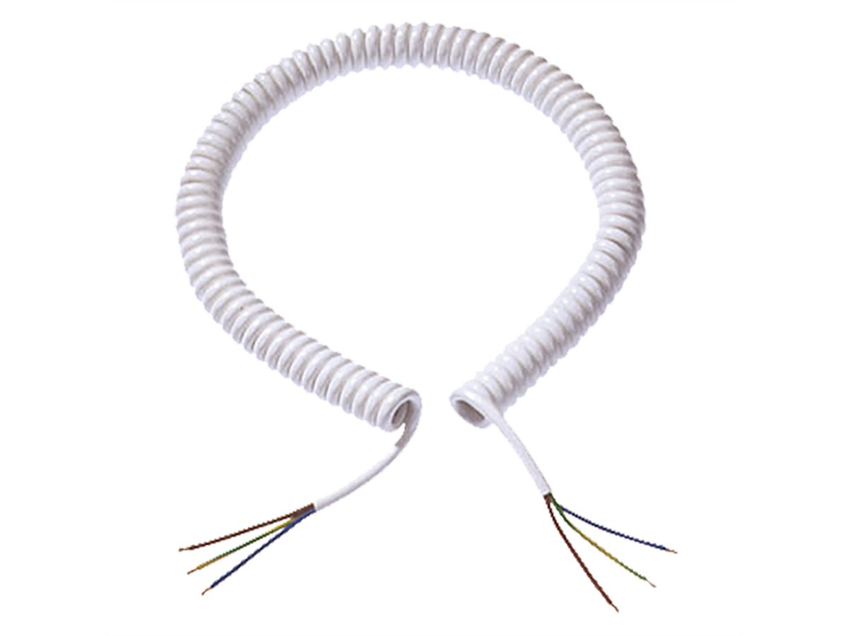 BACHMANN Câble spirale blanc 0.4-2.0m, LIY11Y-J 5G1,5