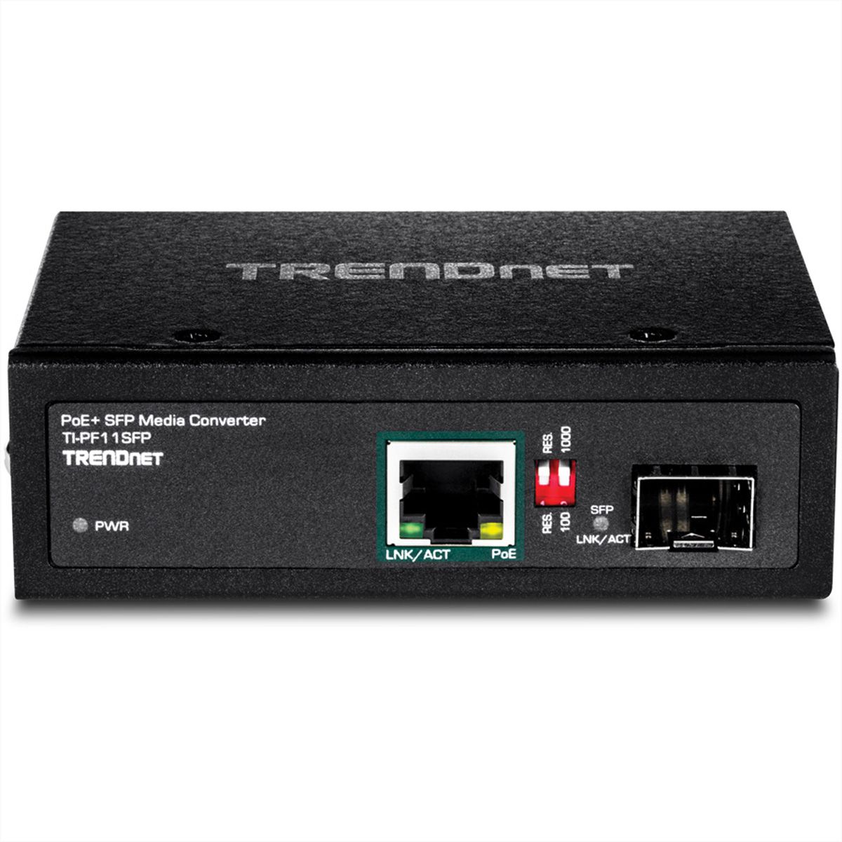 TRENDnet TI-PF11SFP Convertisseur de média PoE+ SFP vers Gigabit industriel