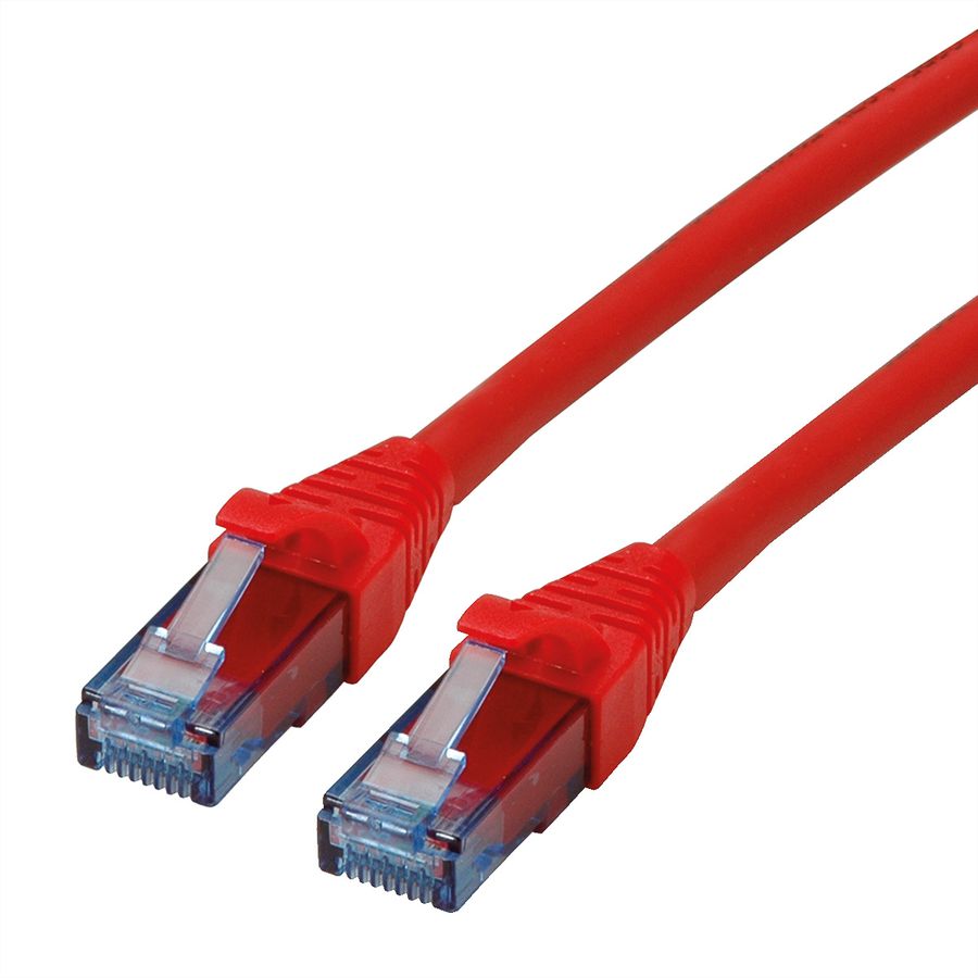 Cordon ROLINE UTP Cat.6A / 10 Gigabit, Component Level, LSOH, rouge, 0,5 m
