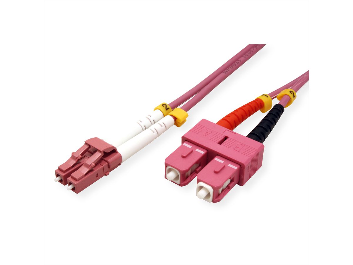 VALUE Câble FO 50/125µm, LC/SC, OM4, violet, 1 m