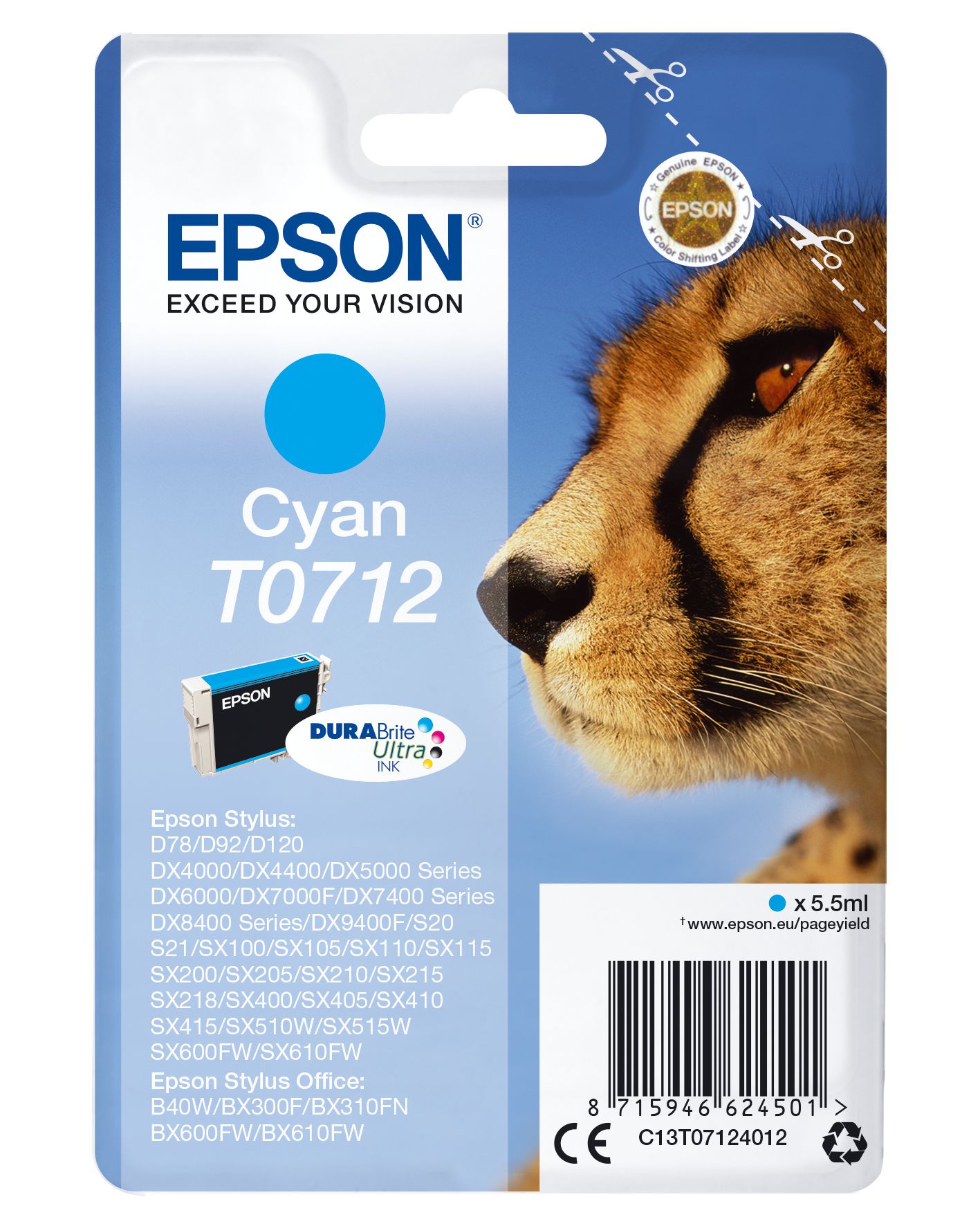 Epson Cartouche "Guépard" - Encre DURABrite Ultra C
