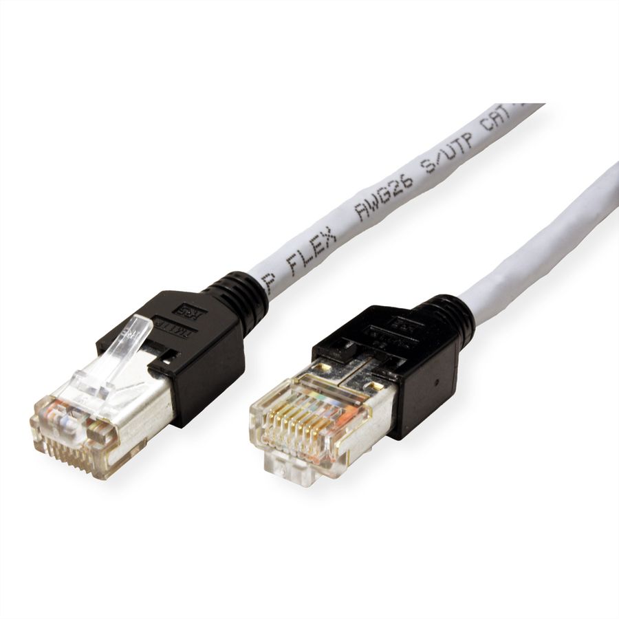 Cordon DÄTWYLER Cat.5e (Classe D) S/UTP, CU 5502 flex PVC, Hirose TM11, gris, 2 m