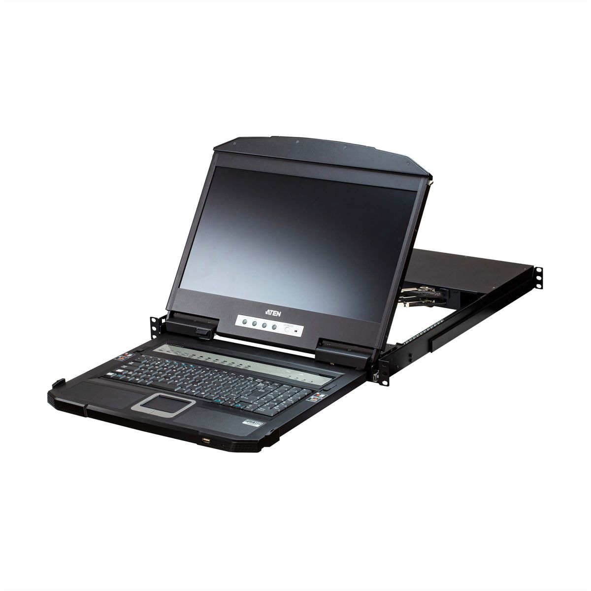 ATEN CL3884NW Commutateur KVM HDMI multivue LCD de 18,5" à deux rails USB 4 ports, FR-Layout