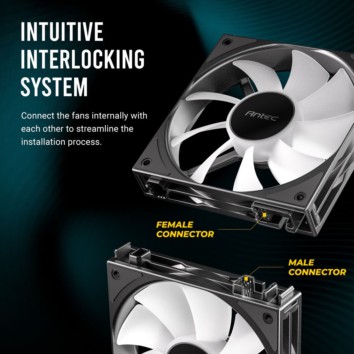 ANTEC Ventilateur de boîtier PC C120 ARGB 120 mm, lot de 3, noir